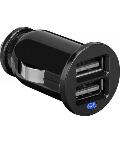 Încărcător auto Goobay, 2x USB-A, 2.1A max, Negru