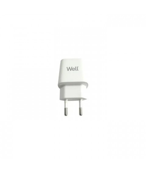 Încărcător rețea WELL, 1x USB-C, PD 20W, GaN, Alb