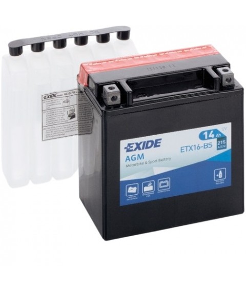 Baterie Moto Exide 12V 14Ah, 215A, ETX16-BS